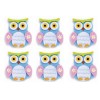 Felt Owls, 4x5cm, blue, 6 pcs