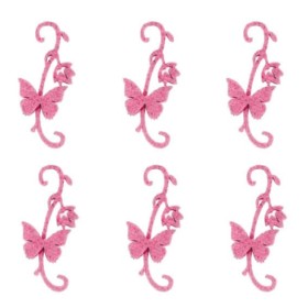Mariposas de fieltro, 11cm, pink, 6 pzas