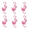 Mariposas de fieltro, 11cm, pink, 6 pzas