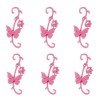 Felt butterflies, 11cm, dark pink, 6 pcs