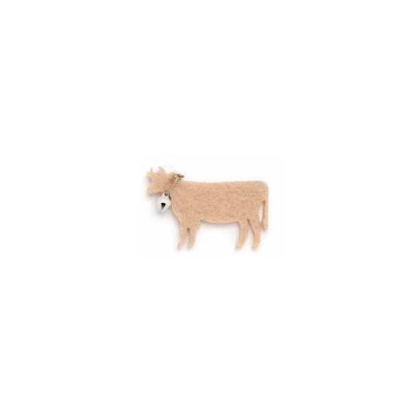 Felt cows light brown, 55mm, 6 pcs