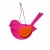 Wooden bird, 12cm, pink