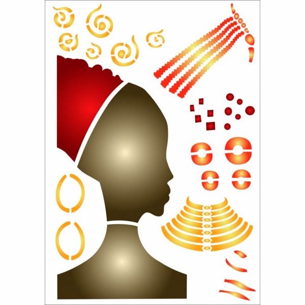 Pochoir Femme Afrique I