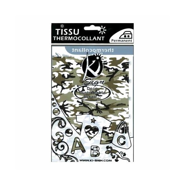 Iron-on fabric, army green