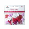 Buttons assortment pink/white, 42pcs