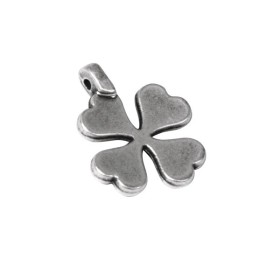 Clover pendant, 15mm, silver, 3 pcs