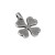 Clover pendant, 15mm, silver, 3 pcs