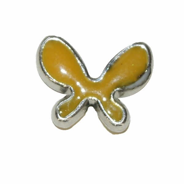 Pendentif papillon 20x15mm, jaune, 2 pcs