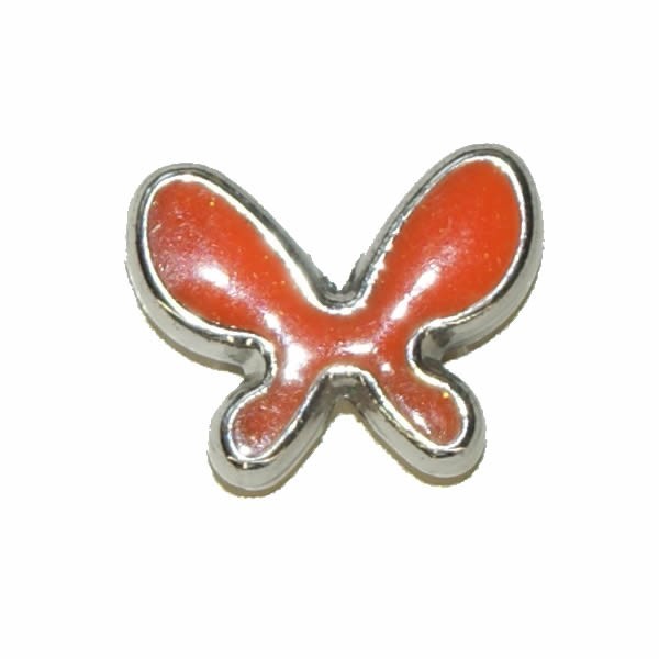 Pendant Butterfly, 20x15mm, orange, 2 pcs