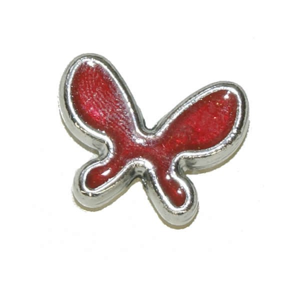 Colgante mariposa, 20x15mm, rojo, 2 pz