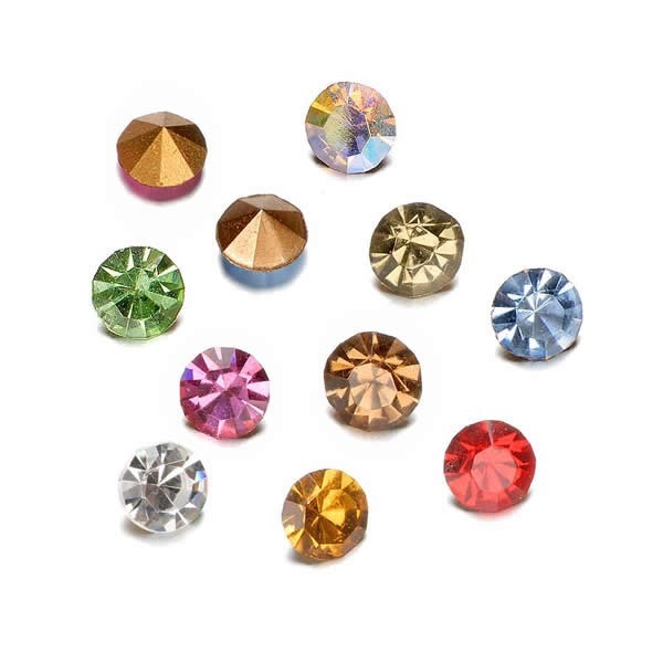 Rhinestones 3.8mm, mix, 40 pcs