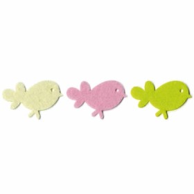 Oiseaux en feutre, 3.5cm, 6 pcs