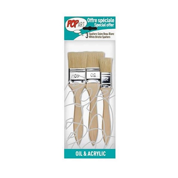 Set of 3 flat brushes