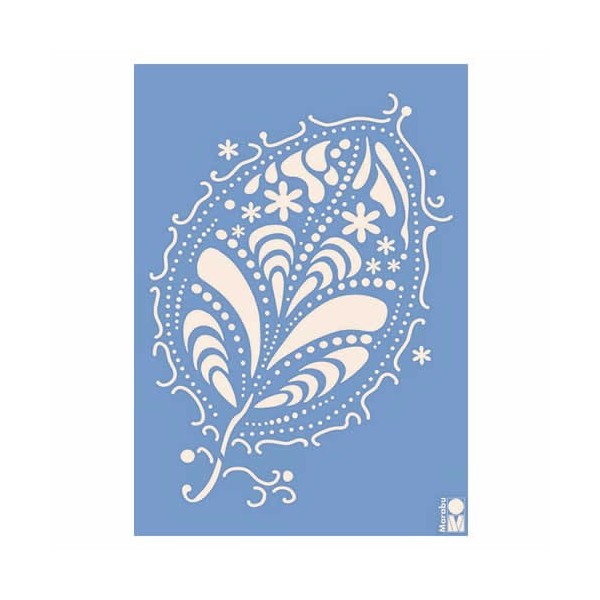 Pochoir Paisley Leaf 21x29.7cm