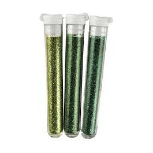 Paillettes à coller, 3 tubes vert