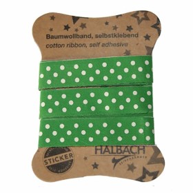 Stoff-Rolle selbstklebend, Pünktchen grün
