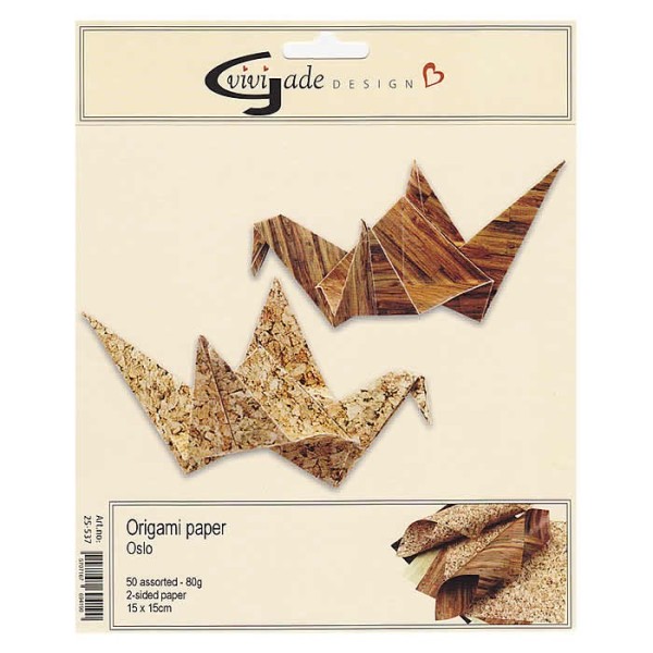 Oslo - Papier origami 15x15cm, 50 feuilles assorties
