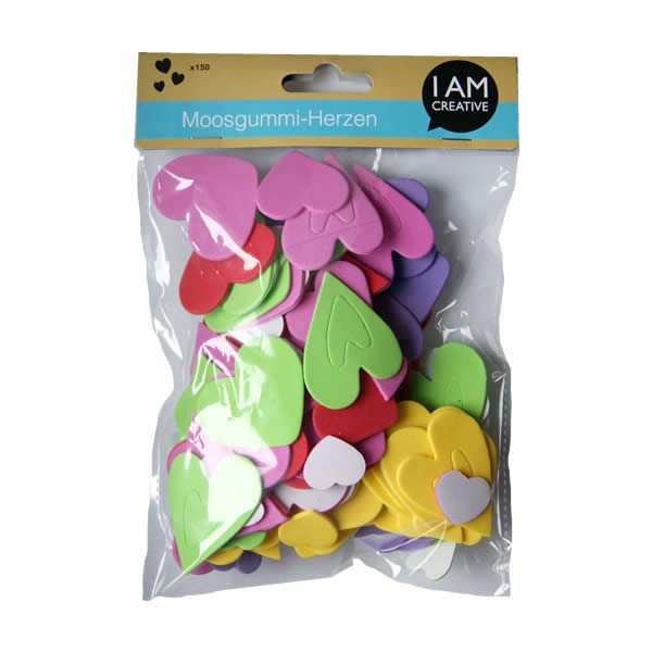 Rubber foam hearts, 150pcs