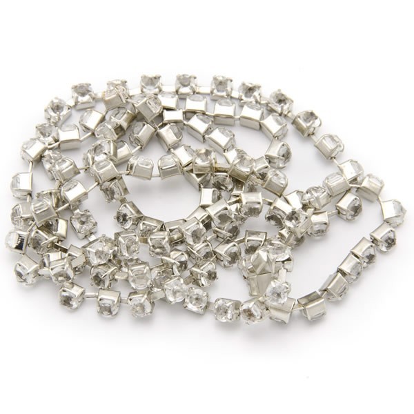 Cadenita strass, cristal, 3mm/1m