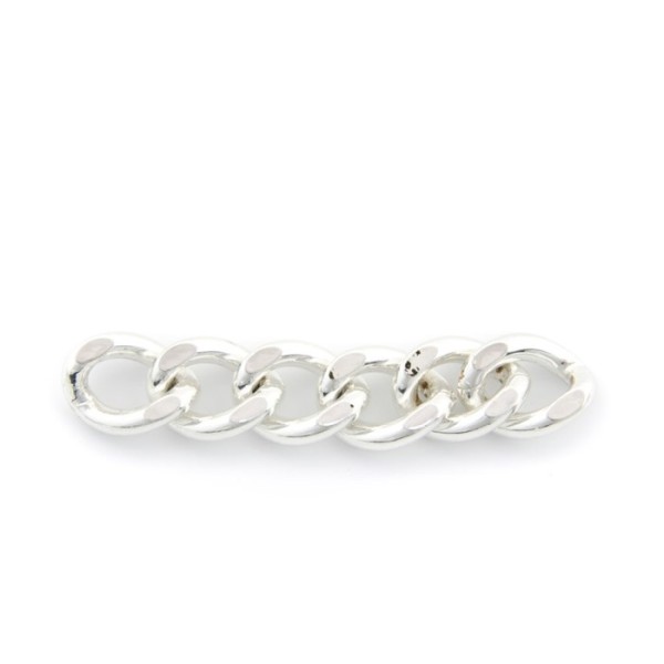 Curb chain, silver color, 10x15mm, 1m