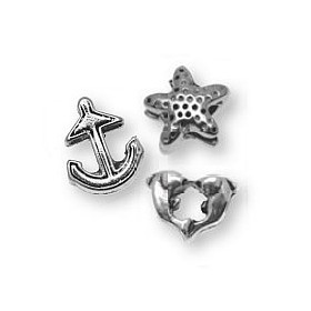 Charms Meer, 1cm, silberfarbe