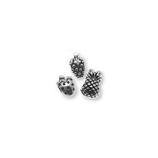 Charms Frutas, 1cm, color plata