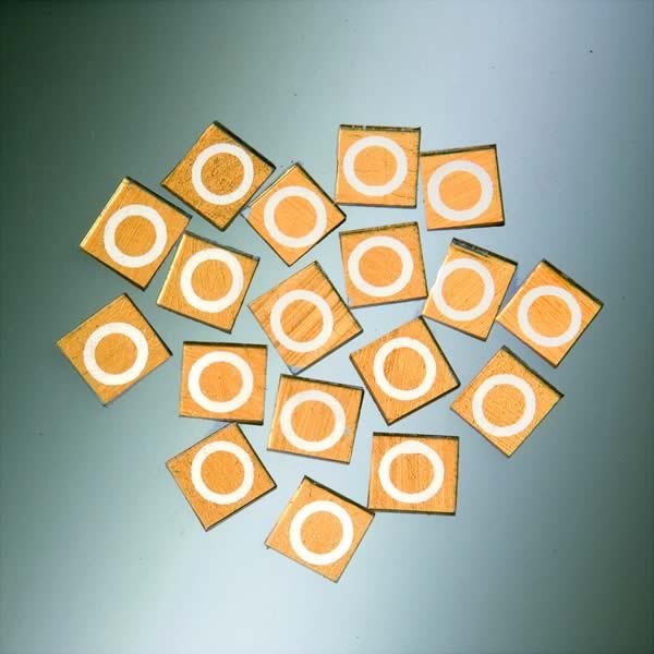 Matrix Mosaic, gold, round, 10x10x2mm