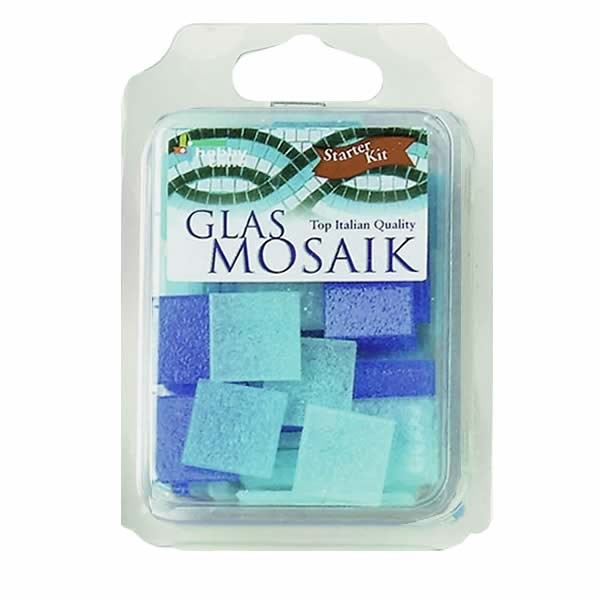 Glass Mosaic Tiles 2x2cm, 200g, blue colours