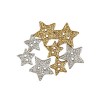 Buttons Sparkly Stars 13+18mm, 8 pcs