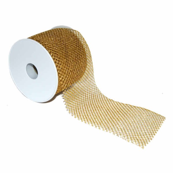 Gitterband Tulle 80mm/1m gold