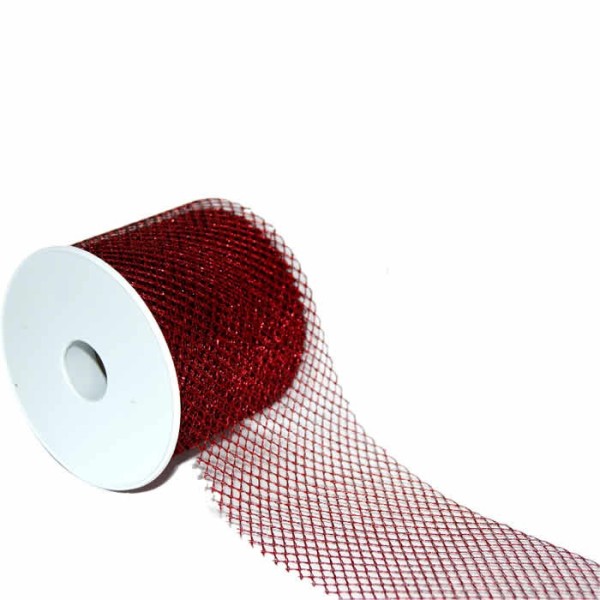 Gitterband Tulle 80mm/1m rot