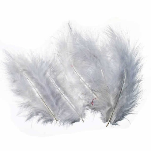 Plumes gris, 8cm, 15 pcs