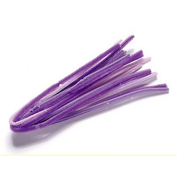 Chenilles (cure-pipe), 10 pièces, mix lilas