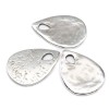 Pendentif en métal forme goutte, 26x19mm, 2 pcs