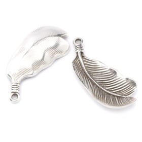 Hanging feather 37x16mm, 1 pce
