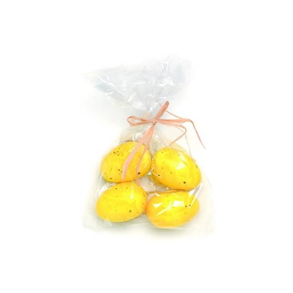 Plastic eggs, yellow, 6 pcs, 5cm