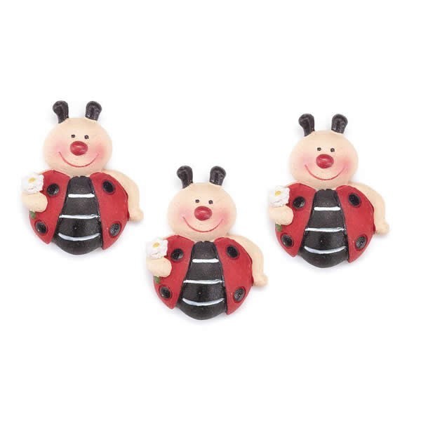 Resin ladybugs, 3 cm, 3 pcs