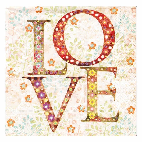 Serviette LOVE, 1 pièce