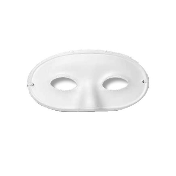 Demi-masque en carton blanc, 17.5x9.5cm, 2 pcs