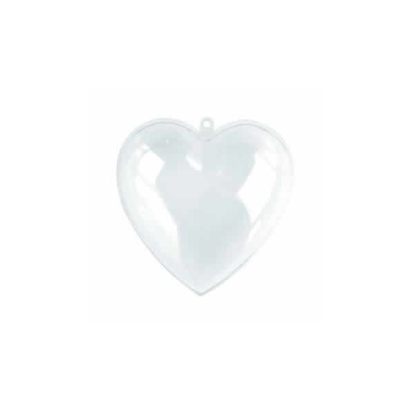 Coeur acrylique en deux parties, transparent 95mm