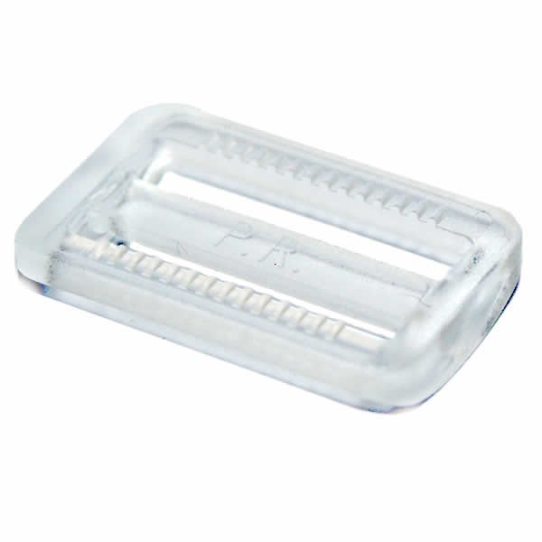 Belt buckle, plastic, clear, 37x25mm, 1 pce