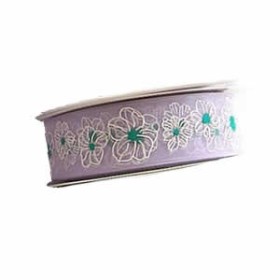 Ruban organza Blumen mauve, 15mm/2,5m