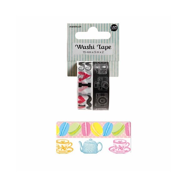 Washi Tape Tea Time, 2 x 15mm/5m