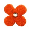 Felt flowers with eyelet, 35mm, orange, 12pcs