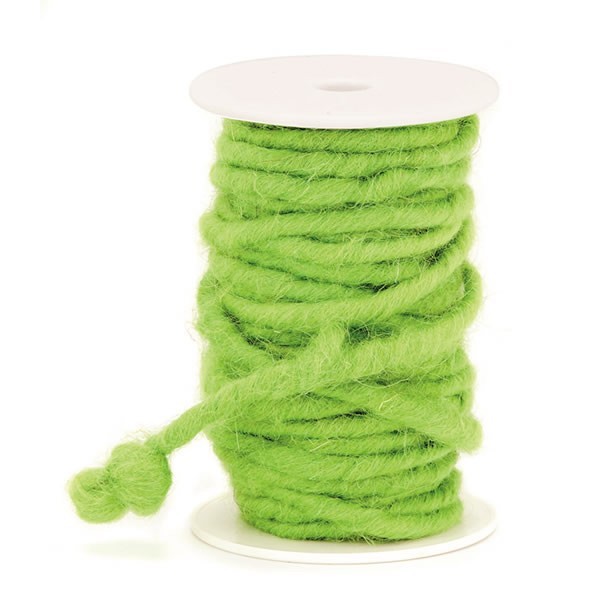 Felt string green,  5-7mm/10m