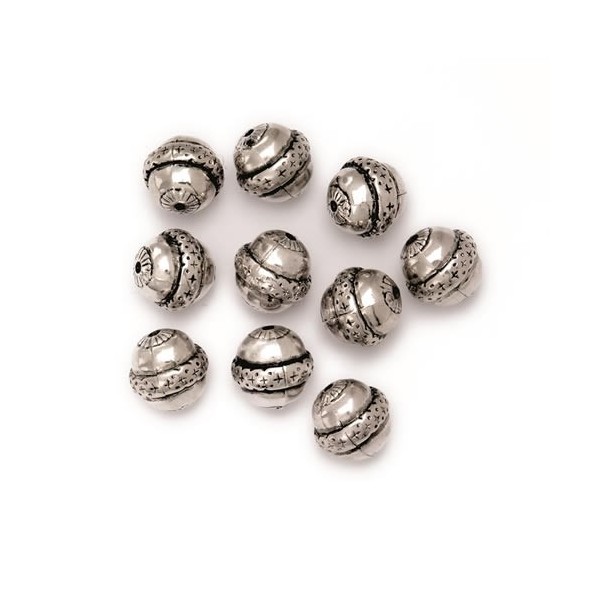 Metal pearls, 16mm, 10 pcs