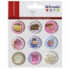 Artemio printed Brads - Sweet, 9 pcs