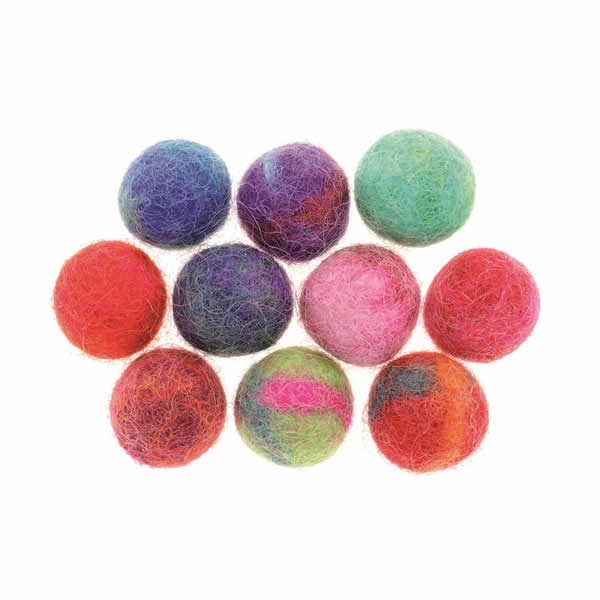 Felt balls assortment, 1.5cm/10 pcs