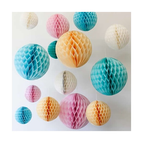 Honeycomb paperballs kit, pink, 5 pcs