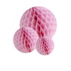 Kit 5 bolas de papel nido de abeja, rosa